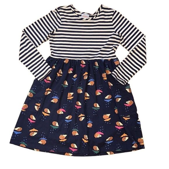 Hanna Andersson Other - Hanna Andersson sz 12 Y rainy day hedgehog striped dress 2018